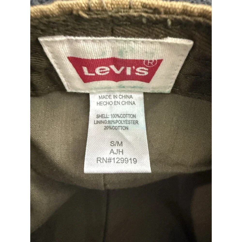 Levi's Men's Flat Cap Hat - Beige Solid Pattern, Size S/M